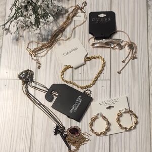 NWT Jewelry Lot Necklace Bracelets Earrings Vera Wang Laundry Calvin Klein Guess